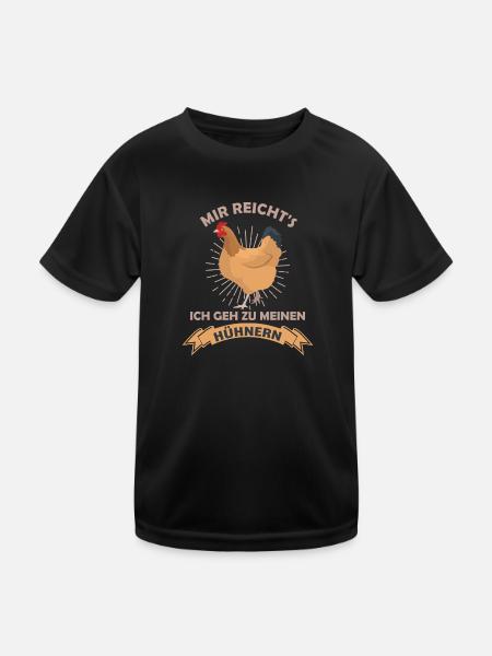Mir reichts ich geh zu meinen Hühnern Huhn - Kinder Funktions-T-Shirt - Schwarz