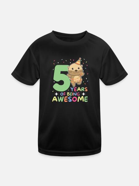 Loutre pour les enfants de 5 ans - T-shirt sport Enfant - noir - Devant
