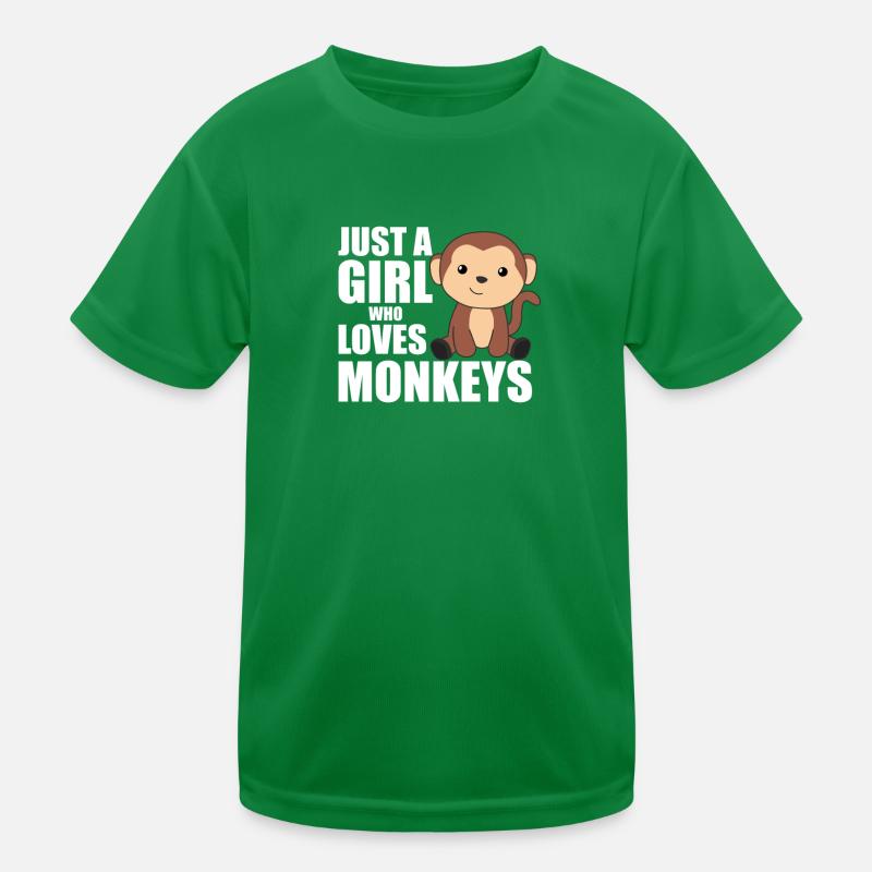 Nur ein Mädchen das Affen liebt- süßer Affe Kinder Funktions-T-Shirt