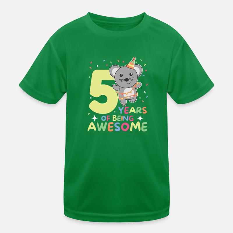 Mouse for 5th birthday children five years old Kids Functional T-Shirt