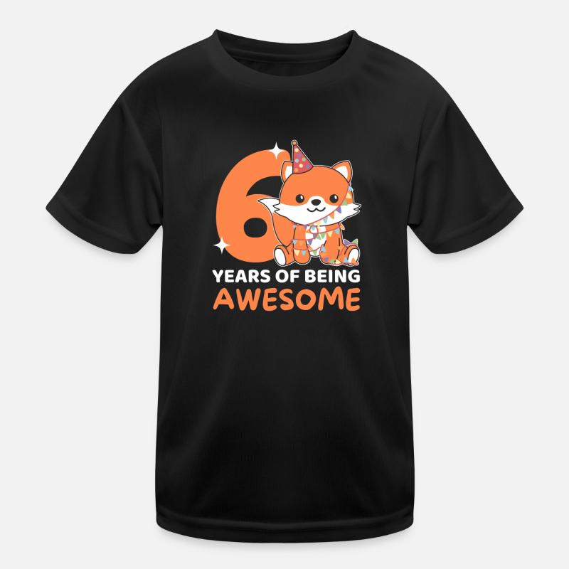 Fox for the 6th birthday Children six years old Kids Functional T-Shirt