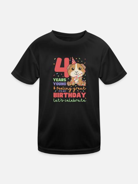 Cochon d’Inde pour les enfants de 4ème anniversaire quatre - T-shirt sport Enfant - noir - Devant