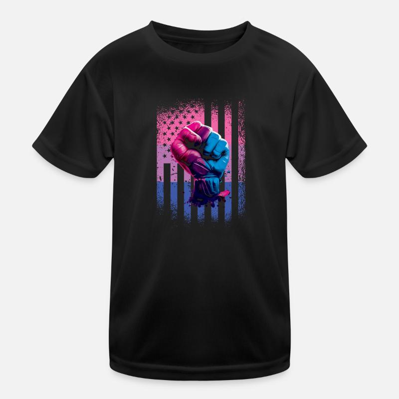 Rainbow Bi Flag Pride LGBTQ USA Flag T-shirt sport Enfant