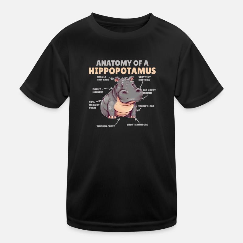 Explication de l’hippopotame doux Anatomie d’un hippopotame T-shirt sport Enfant