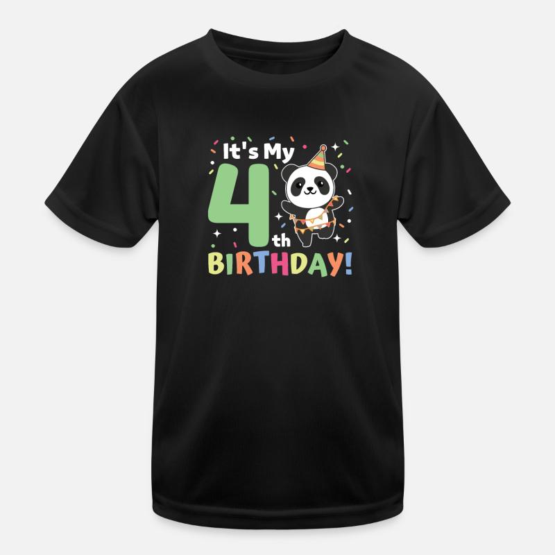 Panda for 4th birthday children four years old Kids Functional T-Shirt
