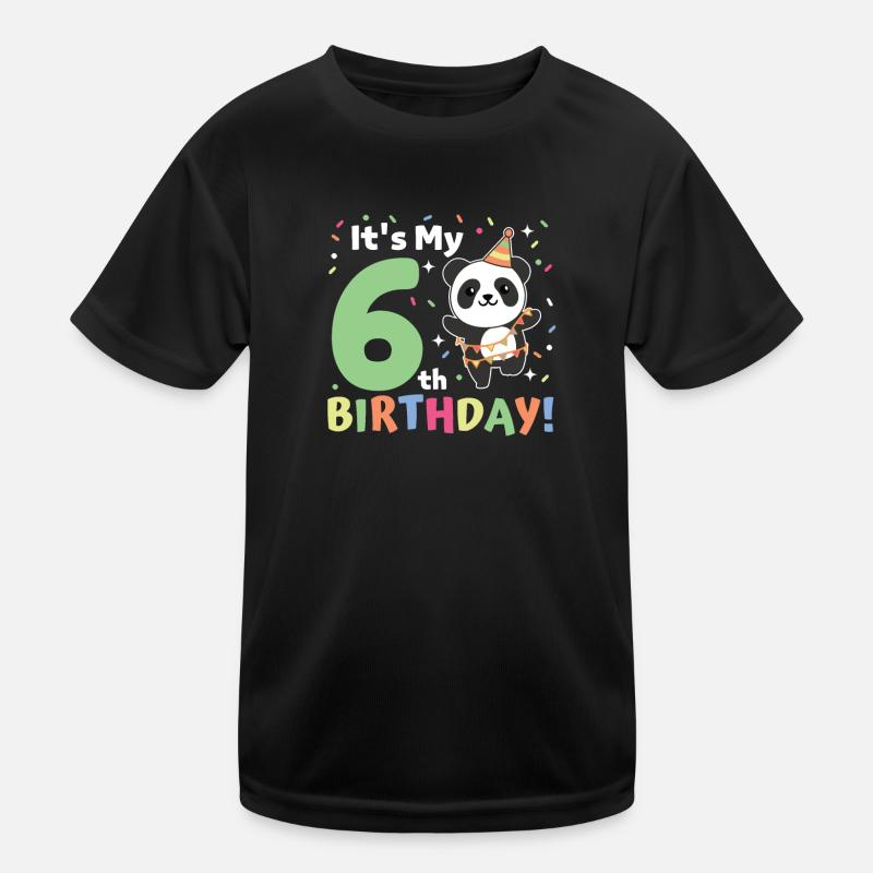 Panda for 6th birthday children six years old Kids Functional T-Shirt