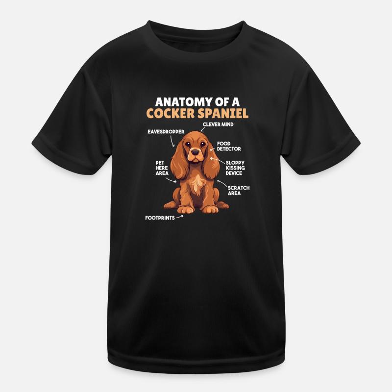 Explication du chien Anatomie d’un cocker Spaniel T-shirt sport Enfant
