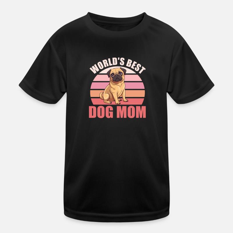 Weltbester Hunde Mama süßer Mops Kinder Funktions-T-Shirt