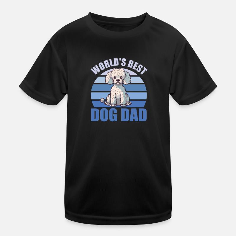 World's Best Dog Dad Cute Poodle Kids Functional T-Shirt