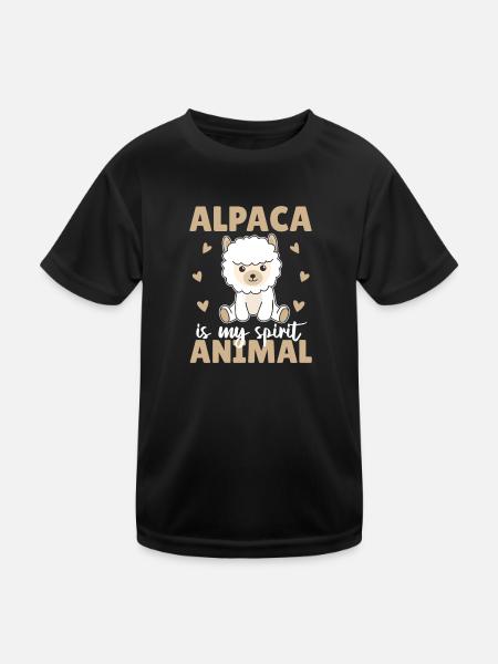 L’alpaga est mon animal spirituel - mignon alpaga - T-shirt sport Enfant - noir - Devant