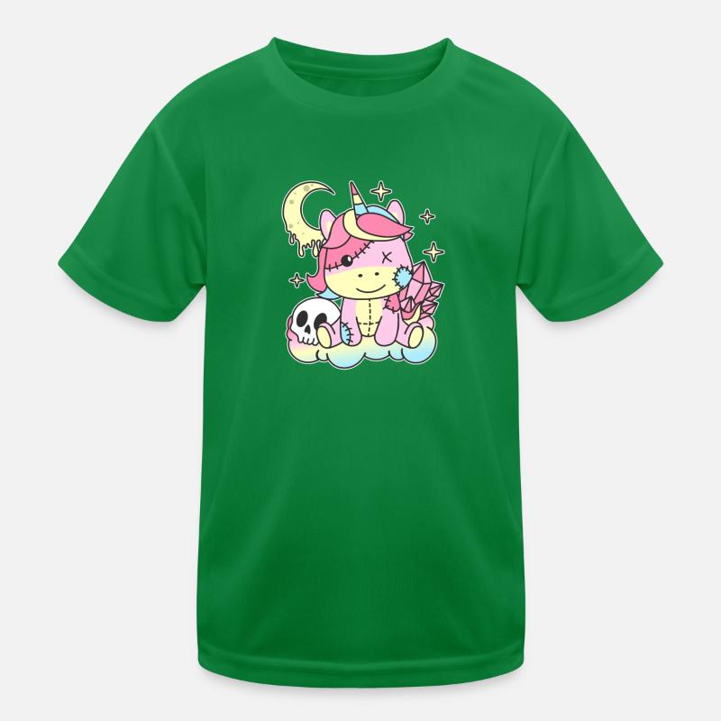 Kawaii Gothic Einhorn Pastellfarben Gothic Goth Kinder Funktions-T-Shirt