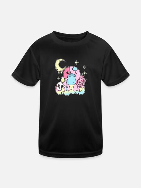 Kawaii Platypus Sloth Pastel Gothic - Kids Functional T-Shirt - black - Front