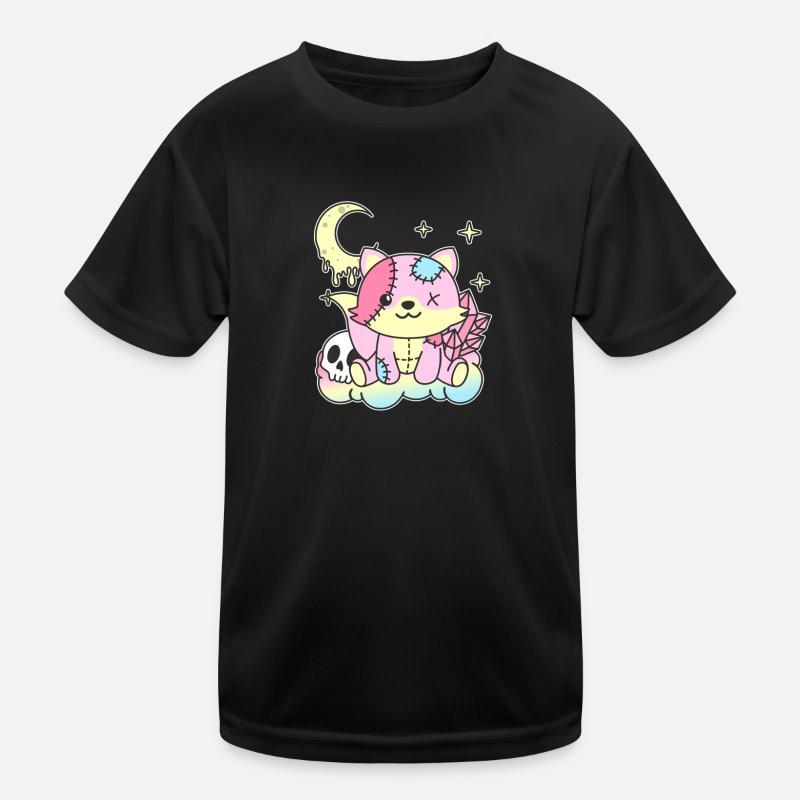 Kawaii Gothic Fuchs Pastellfarben Gothic Goth Kinder Funktions-T-Shirt