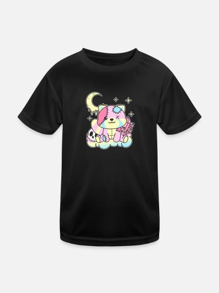 Kawaii Gothic Red Panda Pastel Gothic - Kids Functional T-Shirt - black - Front