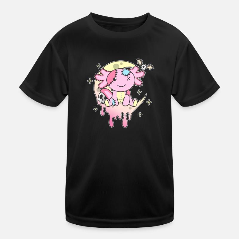 Kawaii Gothic Axolotl Pastellfarben Gothic Goth Kinder Funktions-T-Shirt