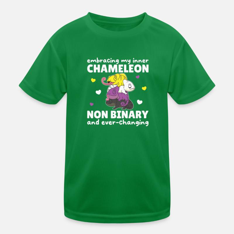 Nichtbinär Chamäleon Flag Pride LGBTQ Non Binary Kinder Funktions-T-Shirt
