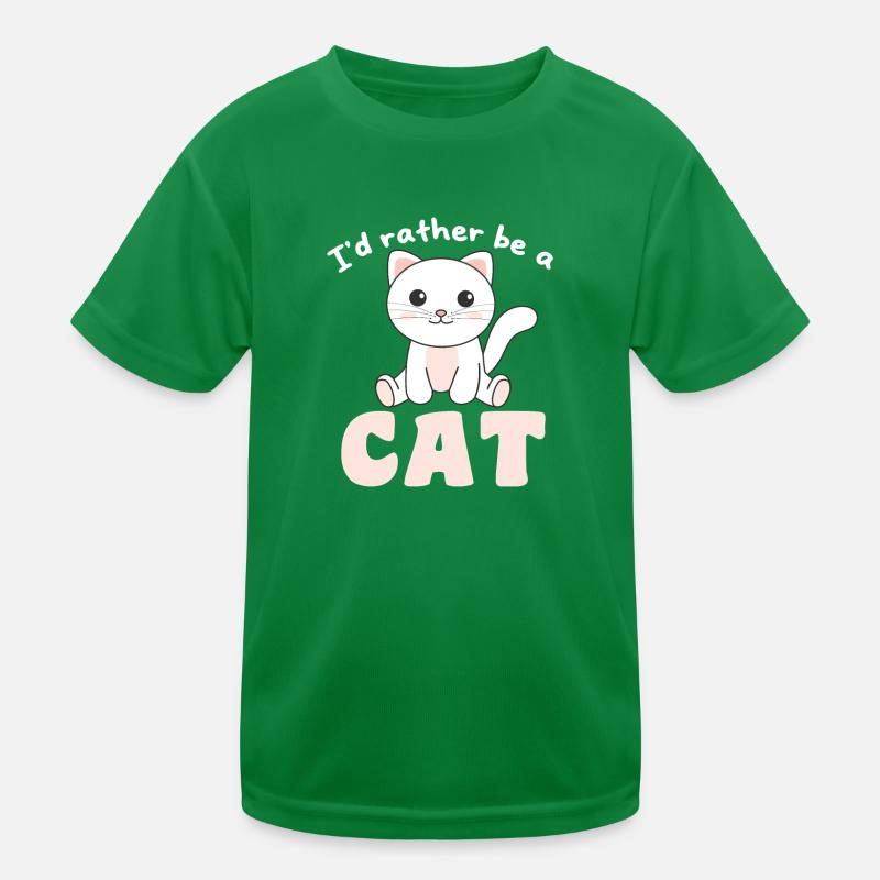 I'd rather be a cat - cute cat Kids Functional T-Shirt