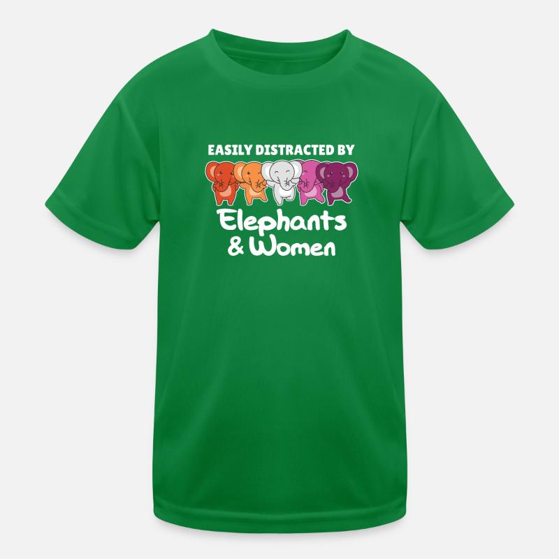 Lesbian Flag Pride LGBTQ Mignon éléphant T-shirt sport Enfant