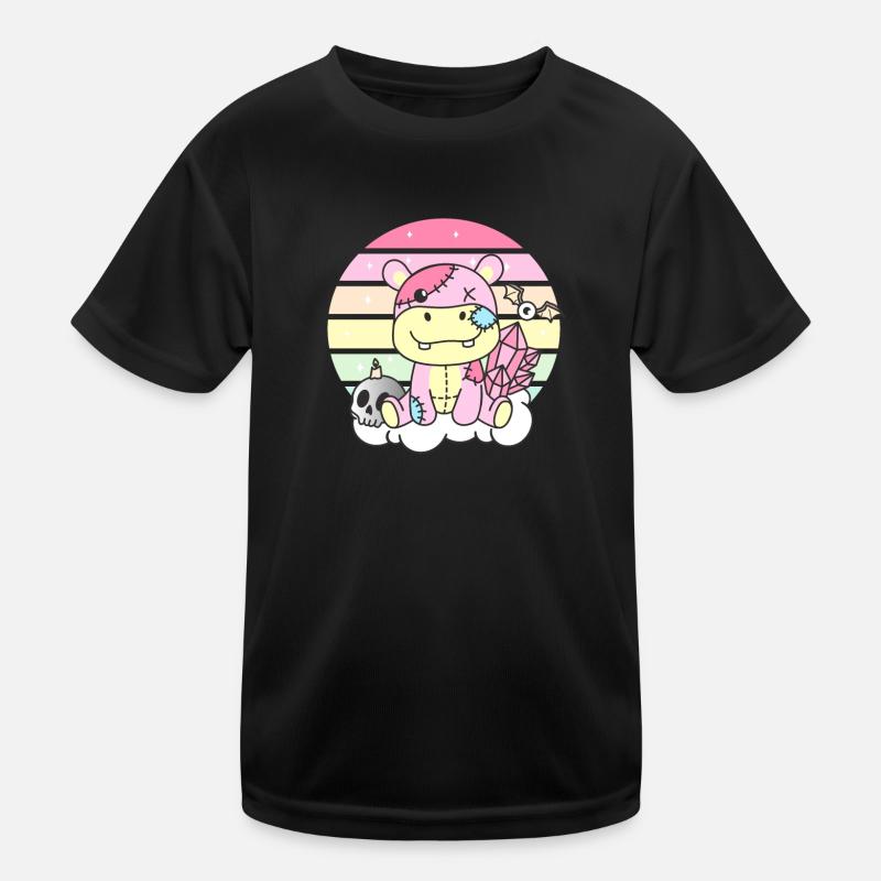 Kawaii Gothic Hippo Pastellfarben Gothic Goth Kinder Funktions-T-Shirt