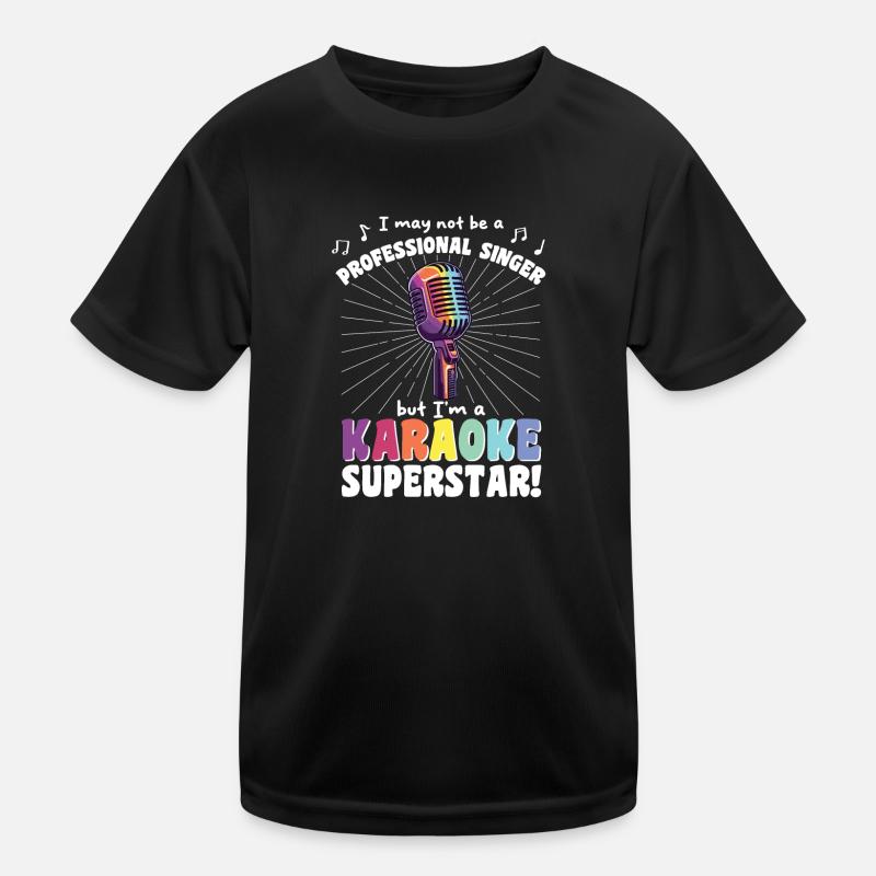Karaoke Singer Saying Retro Karaoke Superstar Kids Functional T-Shirt