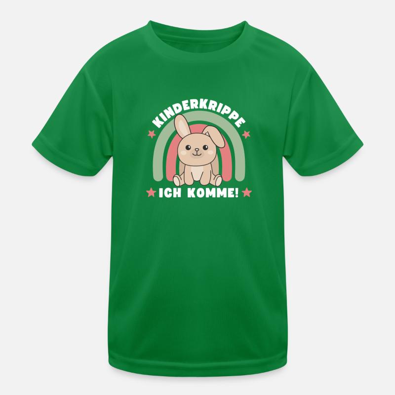Kinderkrippe Ich Komme! Hase Kinder Funktions-T-Shirt