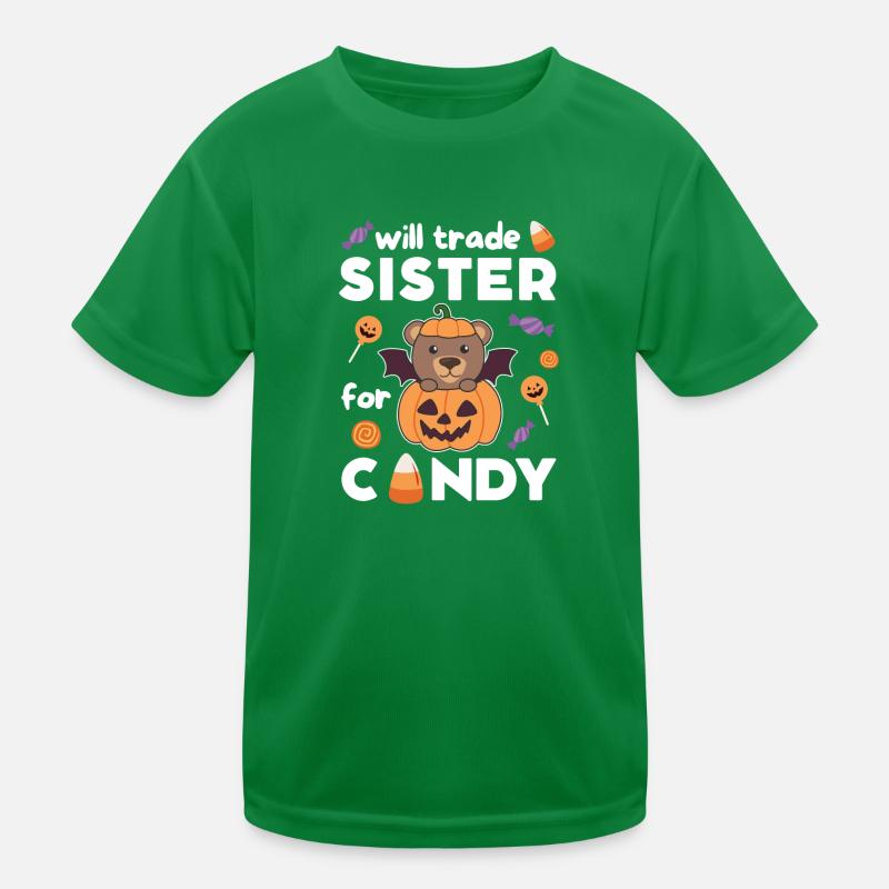 Bär Halloween tausche Schwester für Süßes Kinder Funktions-T-Shirt