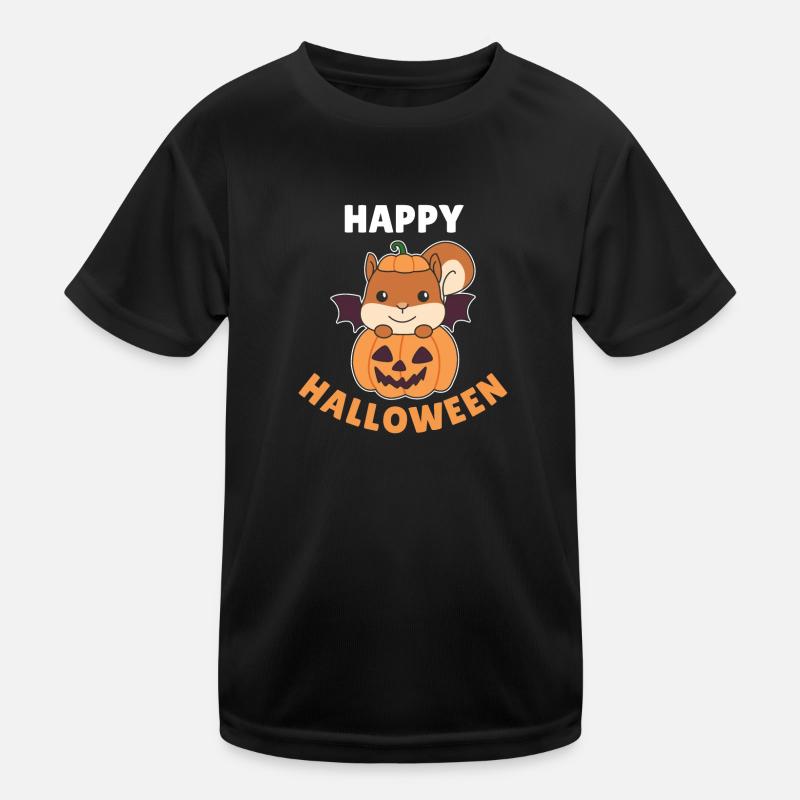 Écureuil Happy Halloween Pumpkin Bat T-shirt sport Enfant