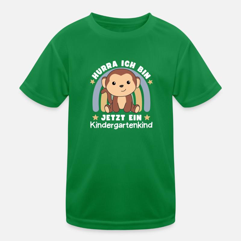 Hurra Ich Bin Jetzt Ein Kindergartenkind Affe Kinder Funktions-T-Shirt