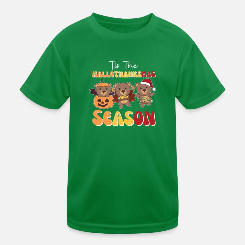 Tis' l’ours de saison Hallothanksmas T-shirt sport Enfant