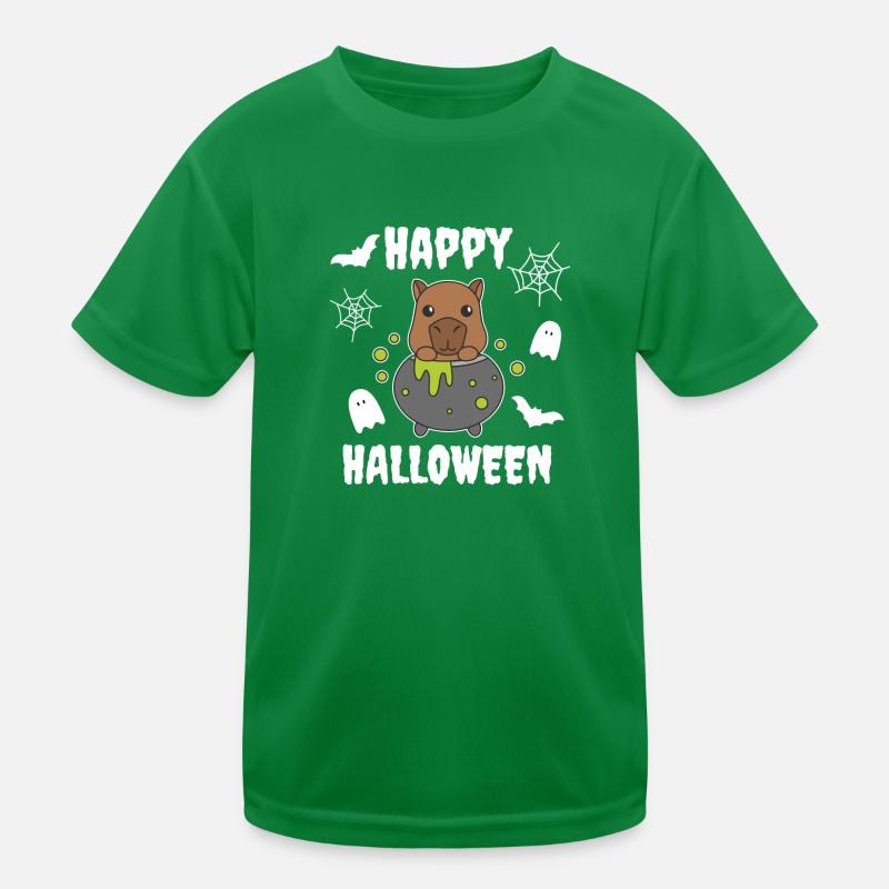 Capybara Happy Halloween Witch’s Cauldron Bat T-shirt sport Enfant