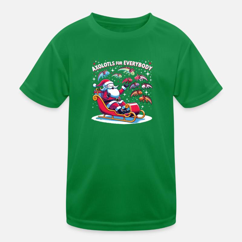 Axolotls For Everybody Santa Claus Distributed Kids Functional T-Shirt