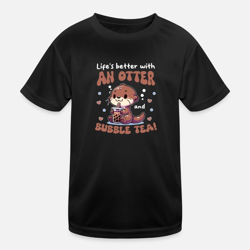 Kawaii Otter Bubble Tea Boba Otter Kinder Funktions-T-Shirt