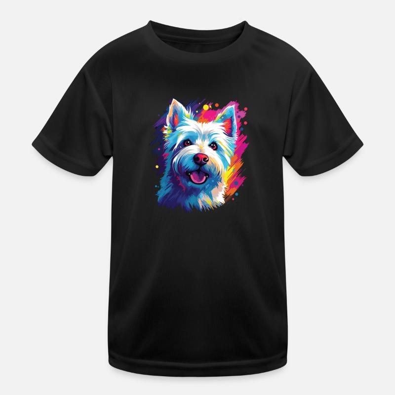 Aquarelle Colorée West Highland Blanc T-shirt sport Enfant