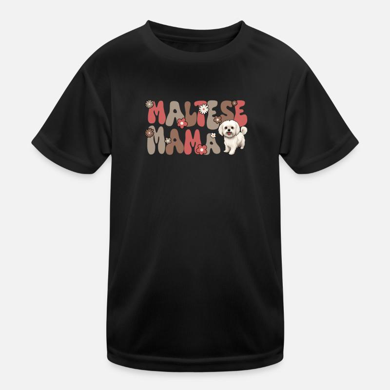 Maltese Groovy Maltese mom Kids Functional T-Shirt