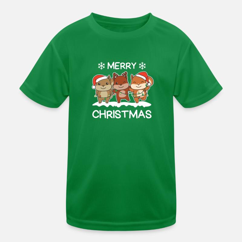 Frohe Weihnachten Eichhörnchen Heiligabend Kinder Funktions-T-Shirt
