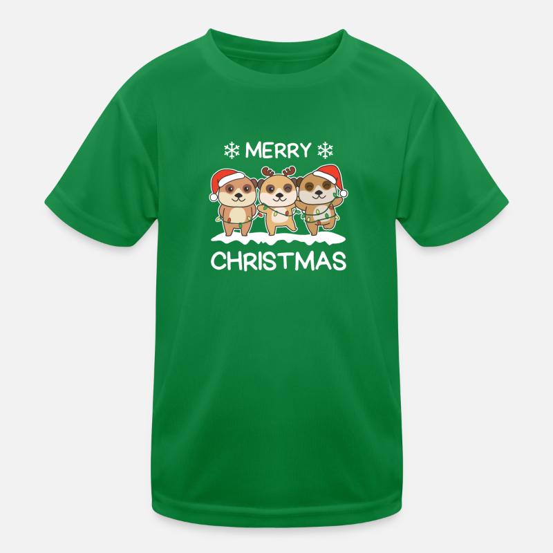 Frohe Weihnachten Erdmännchen Heiligabend Kinder Funktions-T-Shirt