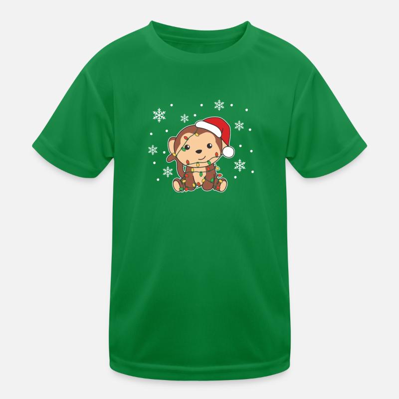 Singe Noël Hiver Animaux Singe T-shirt sport Enfant