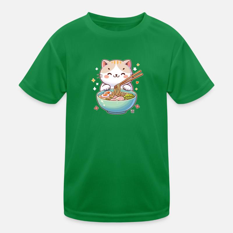 chat mignon mange des nouilles ramen chats ramen T-shirt sport Enfant