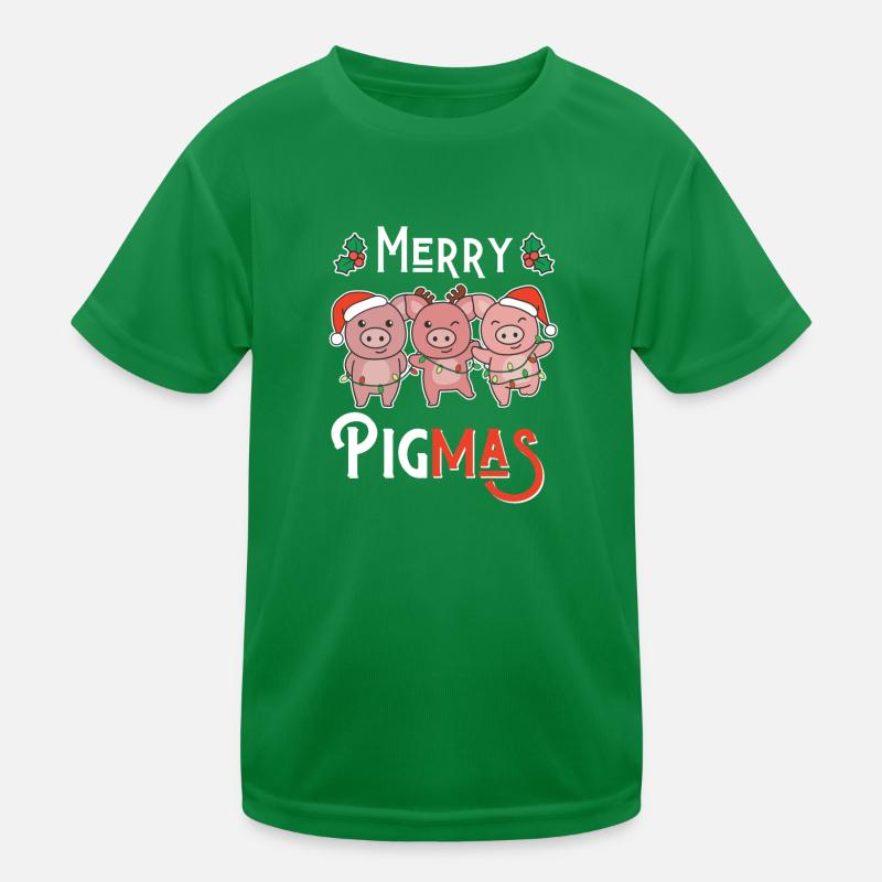 Noël de joyeux cochon de jeu de mots de Pigma T-shirt sport Enfant