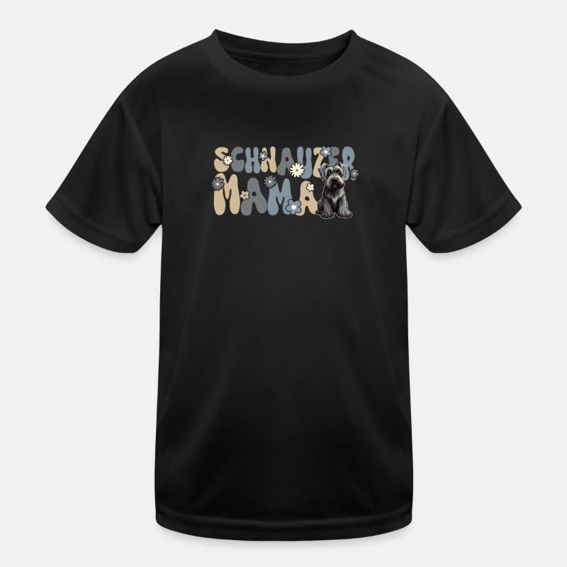 Giant Schnauzer Groovy Schnauzer Mom Kids Functional T-Shirt