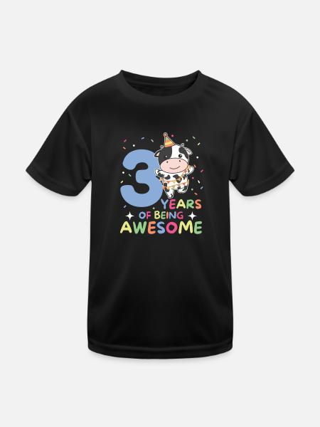 Vache pour les enfants de 3 ans - T-shirt sport Enfant - noir - Devant
