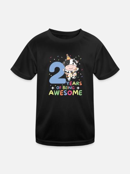 Vache pour les enfants de 2 ans - T-shirt sport Enfant - noir - Devant