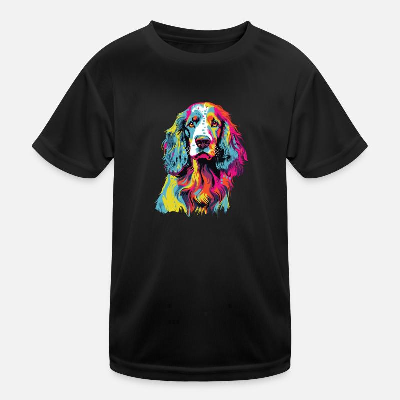 Aquarelle colorée Setter anglais T-shirt sport Enfant
