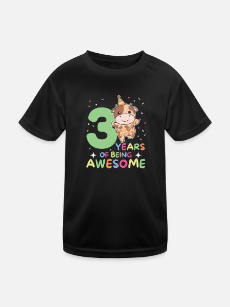 Vache pour les enfants de 3 ans - T-shirt sport Enfant - noir - Devant