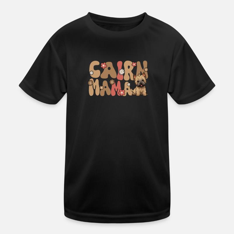 Cairn Terrier Groovy Cairn Mama Kids Functional T-Shirt