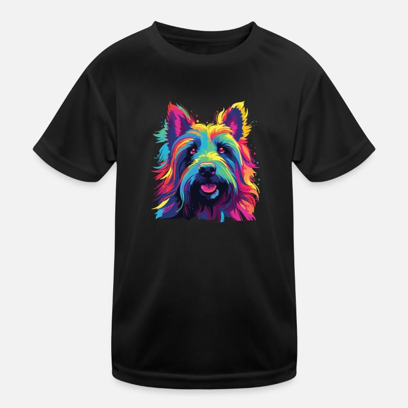 Wasserfarben Farbenfroher Skye Terrier Kinder Funktions-T-Shirt