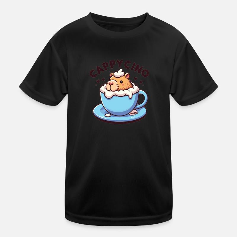 Cappyccino Capybara Coffee Cappuccino Kids Functional T-Shirt