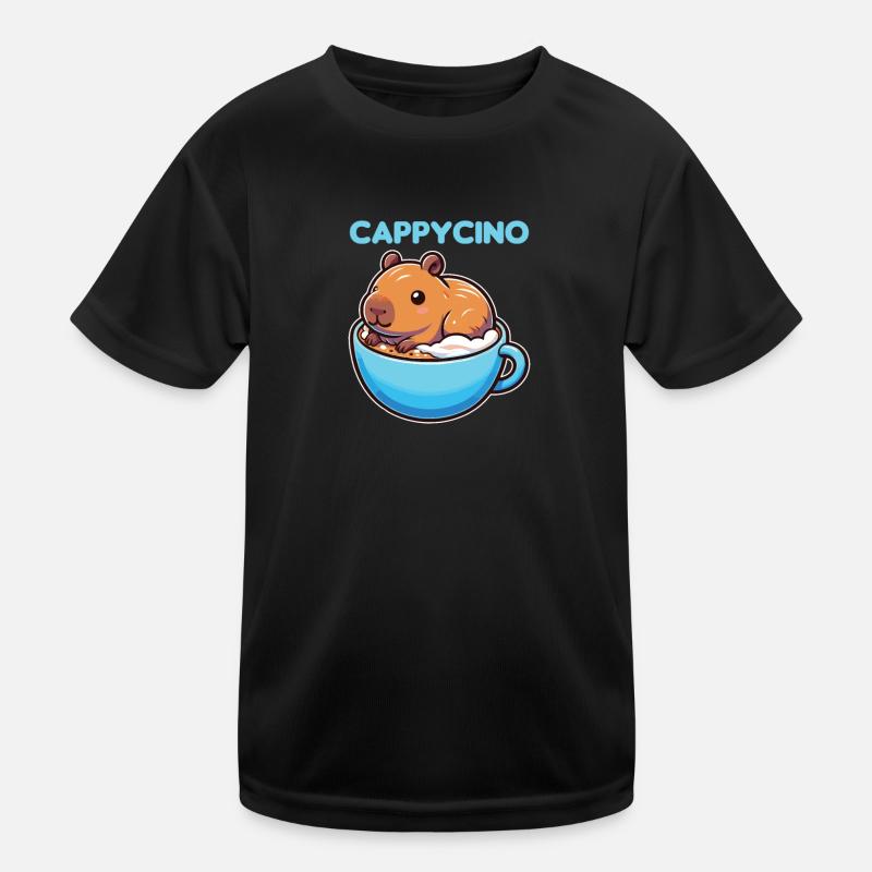 Cappyccino Capybara Kaffee Cappuccino Kinder Funktions-T-Shirt