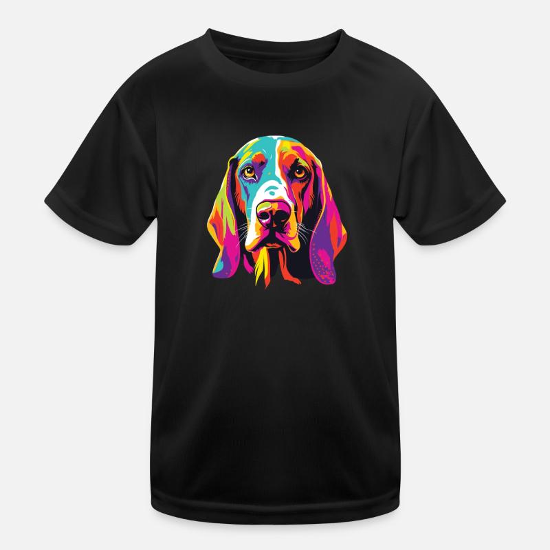 Wasserfarben Farbenfroher Treeing Walker Coonhound Kinder Funktions-T-Shirt