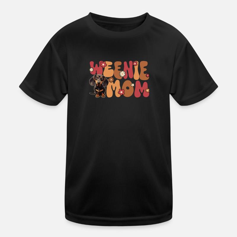 Dackel Groovy Weenie mom Kinder Funktions-T-Shirt
